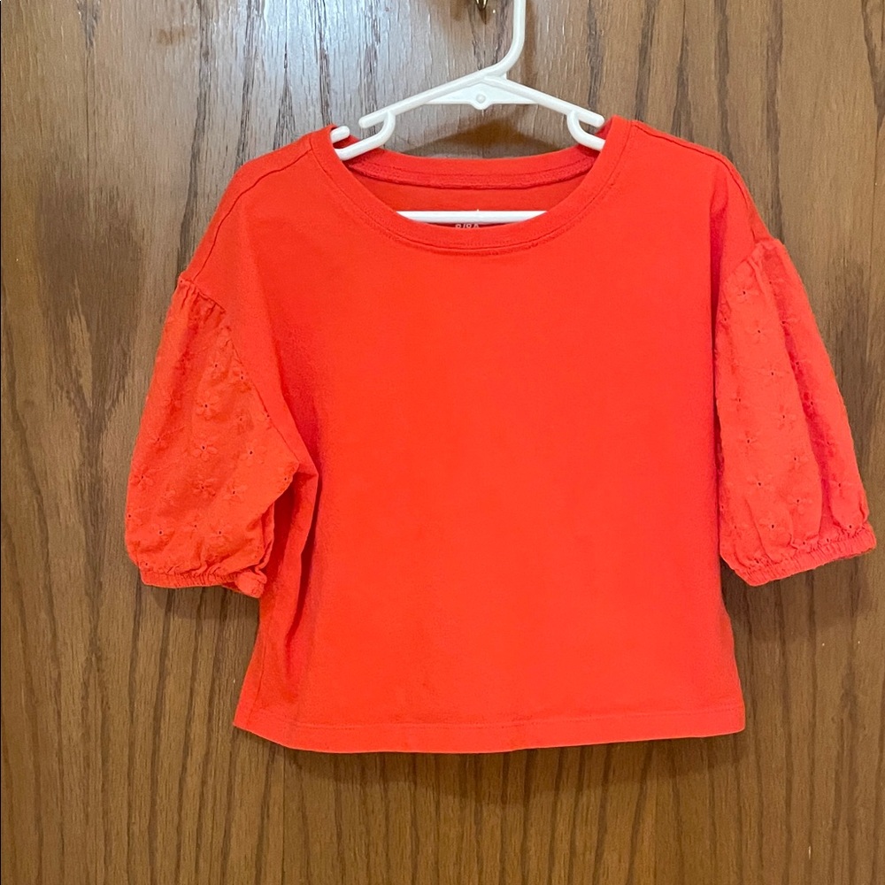 Carter's UEC Girls Sz 8 Bright Orange Short Sleeve Cropped tee
